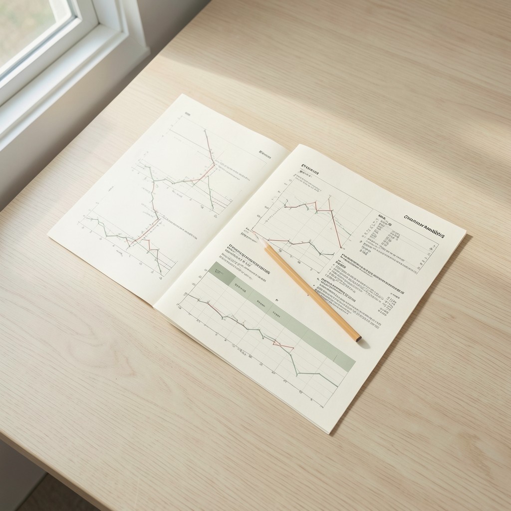 Analyst reviewing printed trade corridor charts beside shipping documents